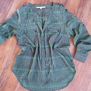 Collective Concepts green and black blouse M